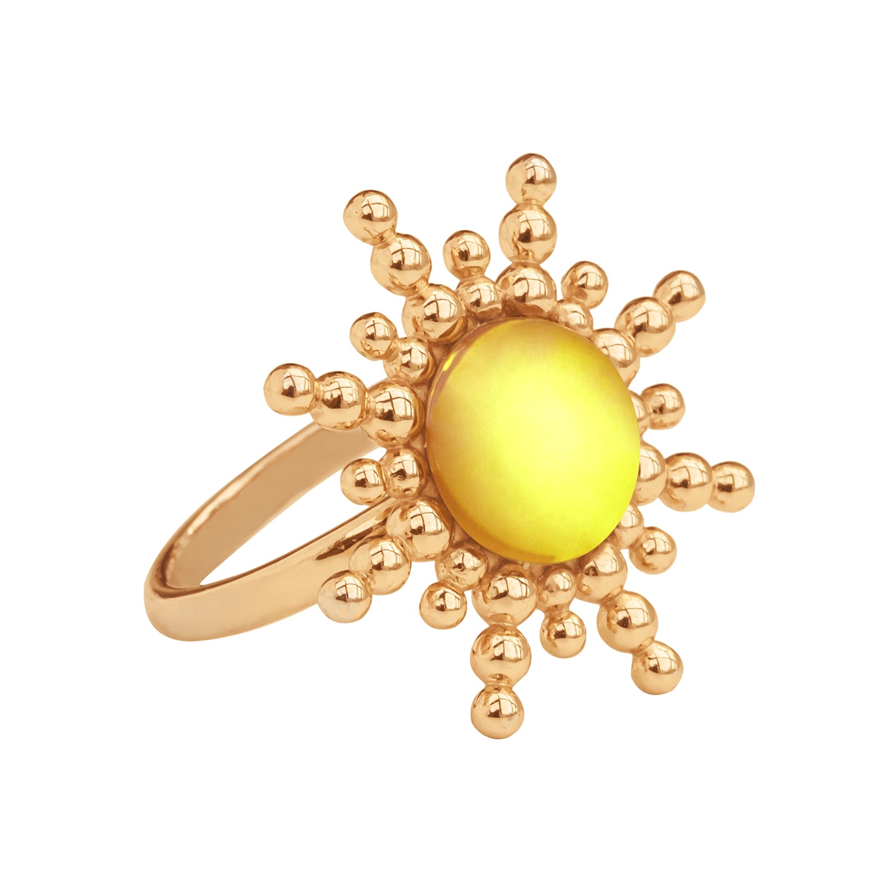Vergoldeter Ring mit Sonnenmotiv