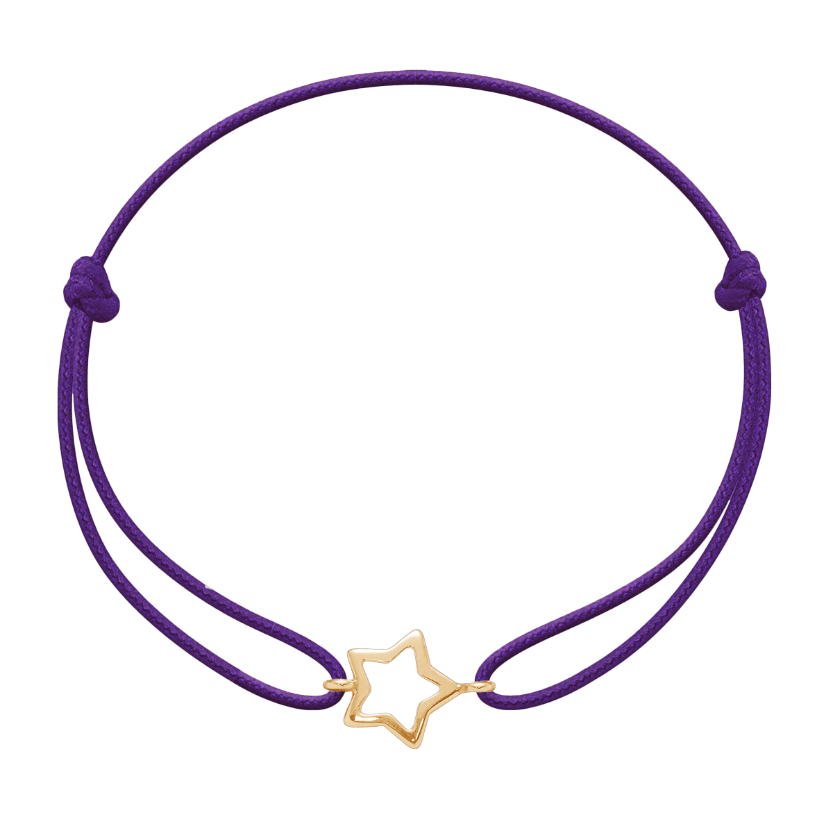 Schnurarmband mit Stern offen gearbeitet aus 585er Gold - Vorderansicht