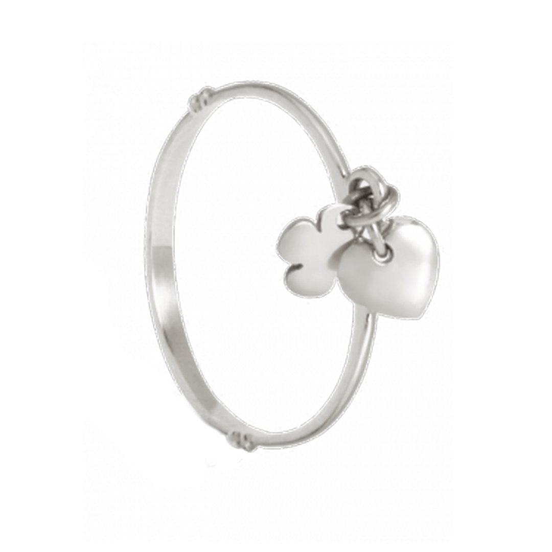 silberner Ring mit hängendem Anhänger