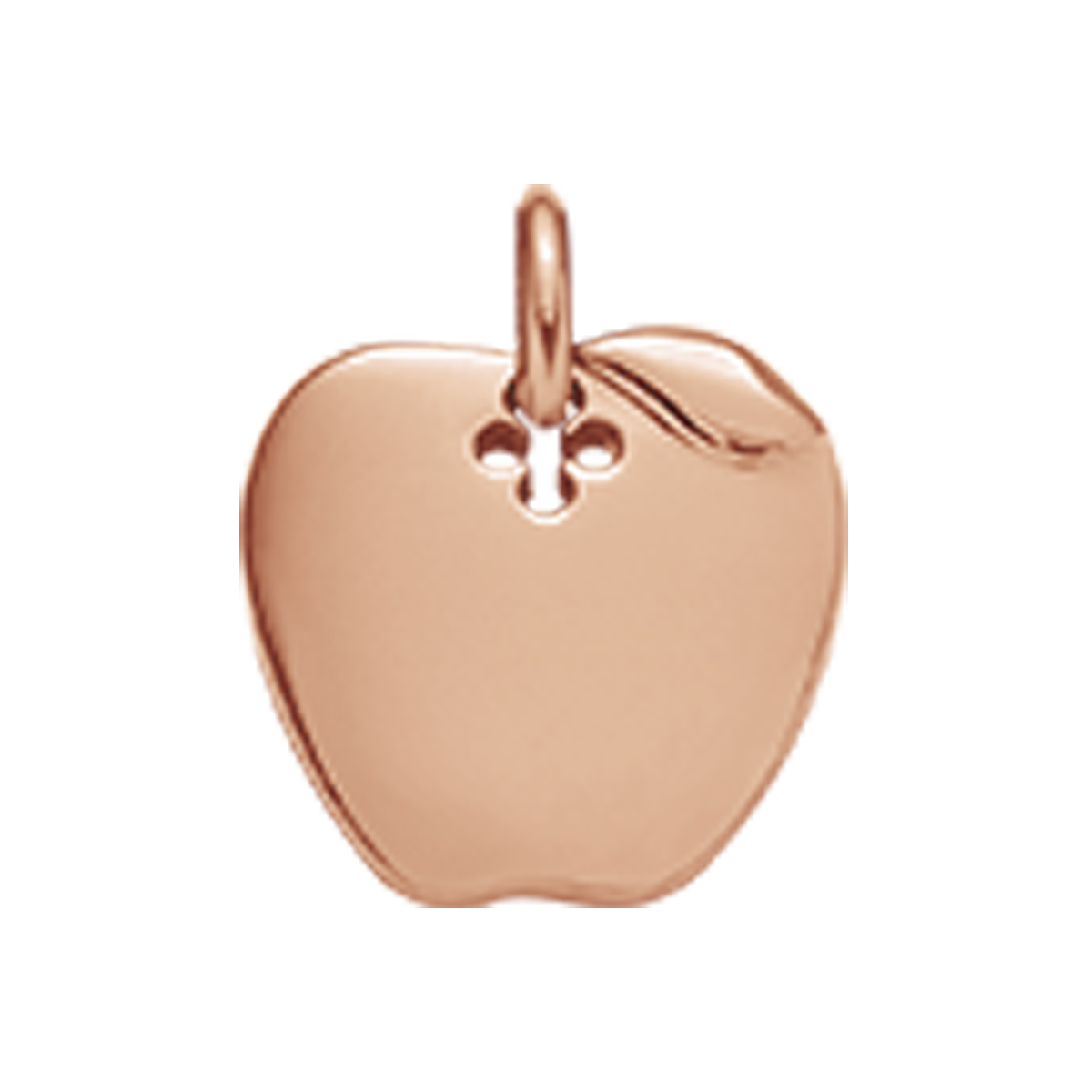 Apfel rosévergoldet - Anhänger Apfel 1,5 cm, mit 18 Karat Roségold überzogen. - Vorderansicht