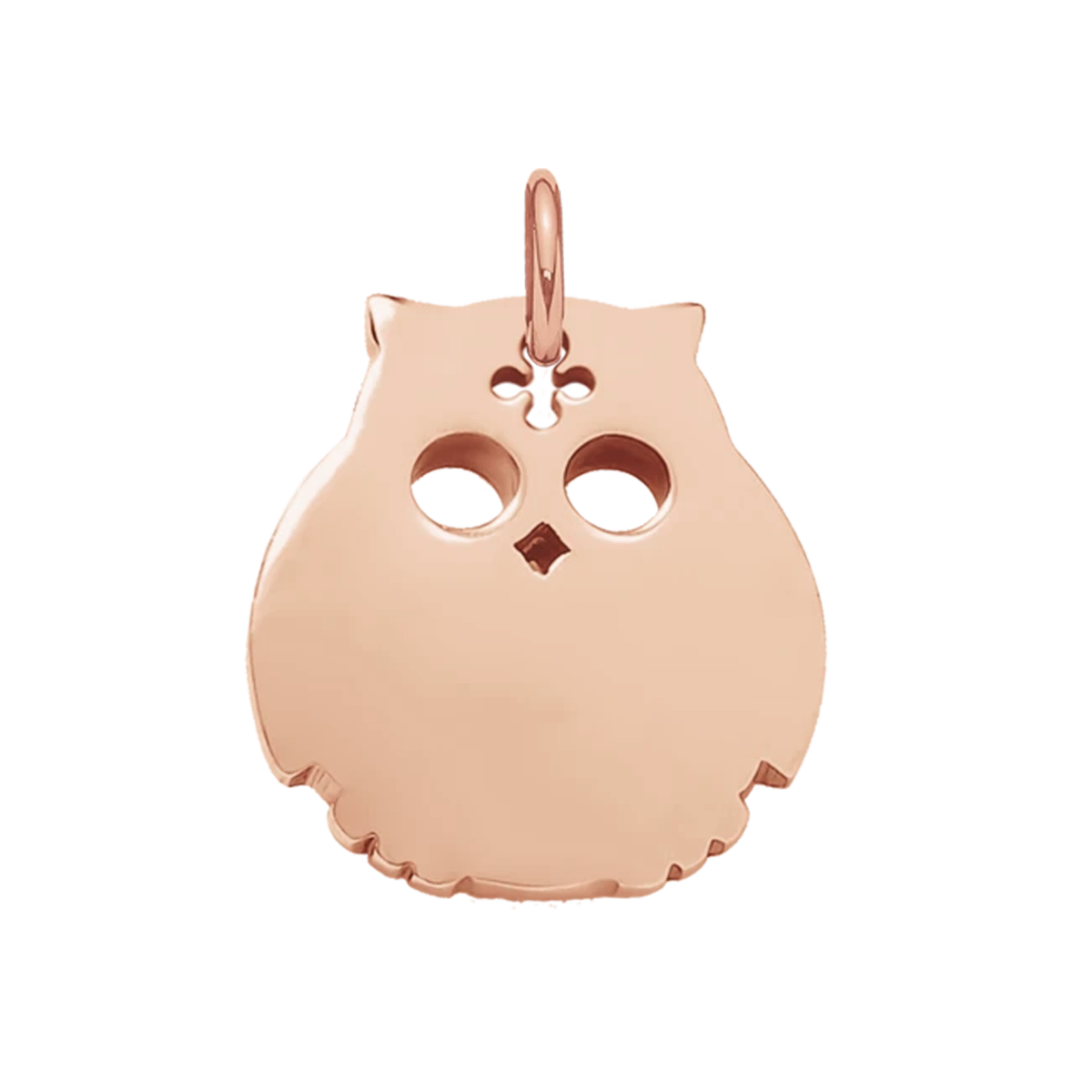 Eule 2 cm rosévergoldet - Anhänger Eule 2 cm, mit 18 Karat Roségold überzogen. - Vorderansicht