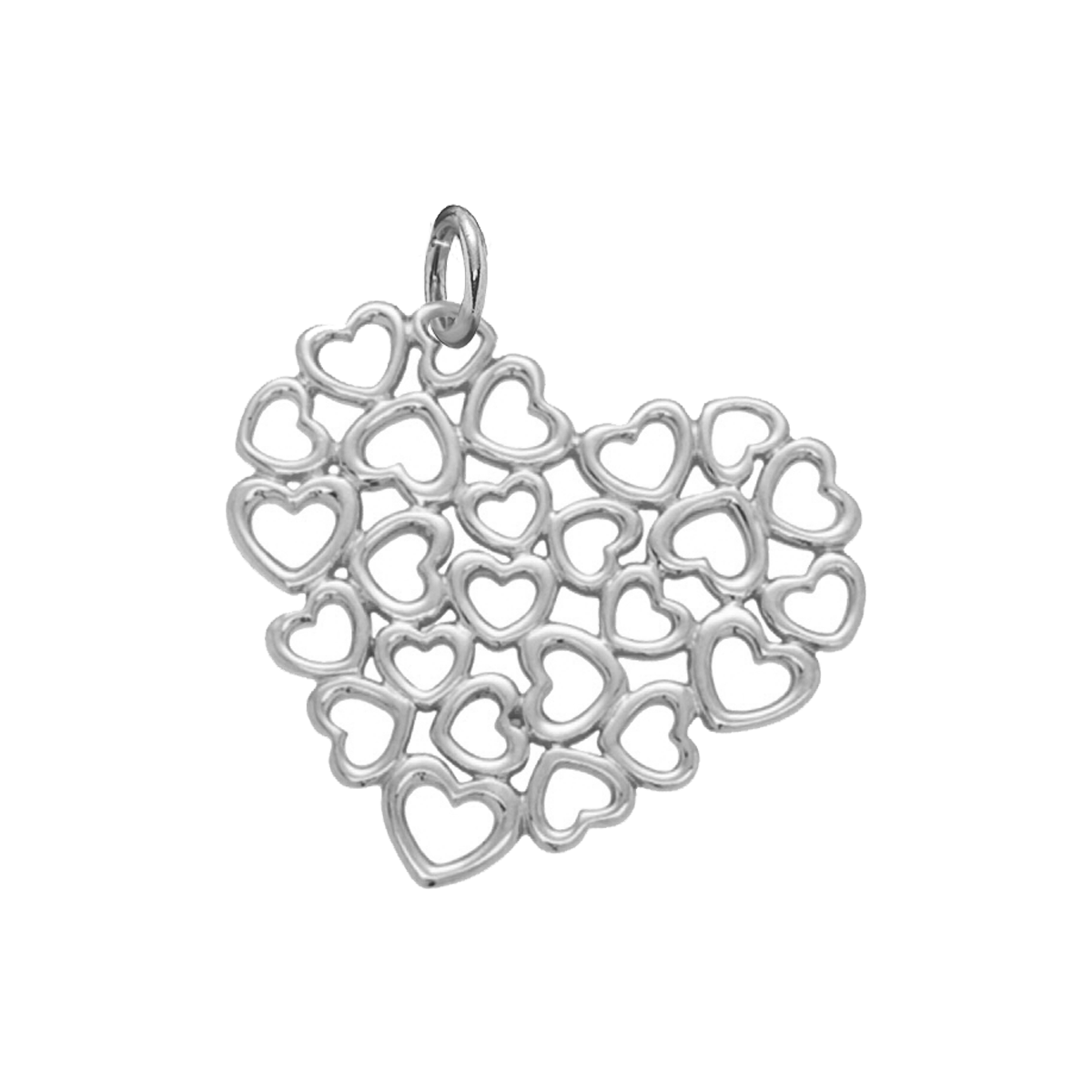 Anhänger Full Love 2,7 cm, silber - Vorderansicht