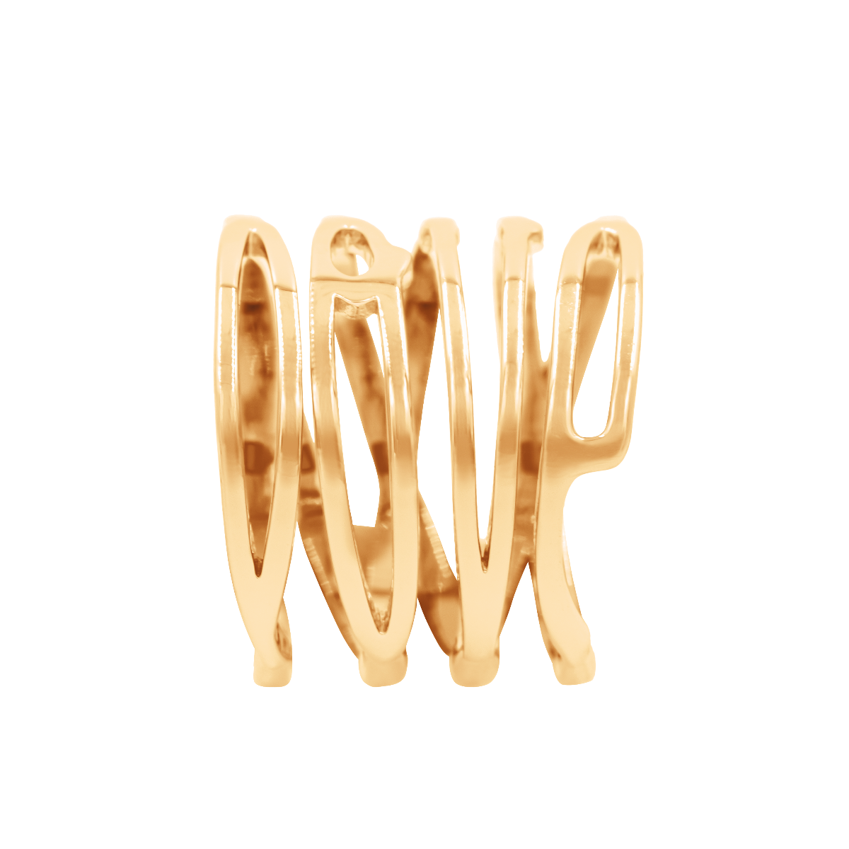 Ring Love aus 585er Gelbgold - Detailansicht - Ring LOVE, gefertigt aus 585er Gelbgold. All you need is... LOVE!