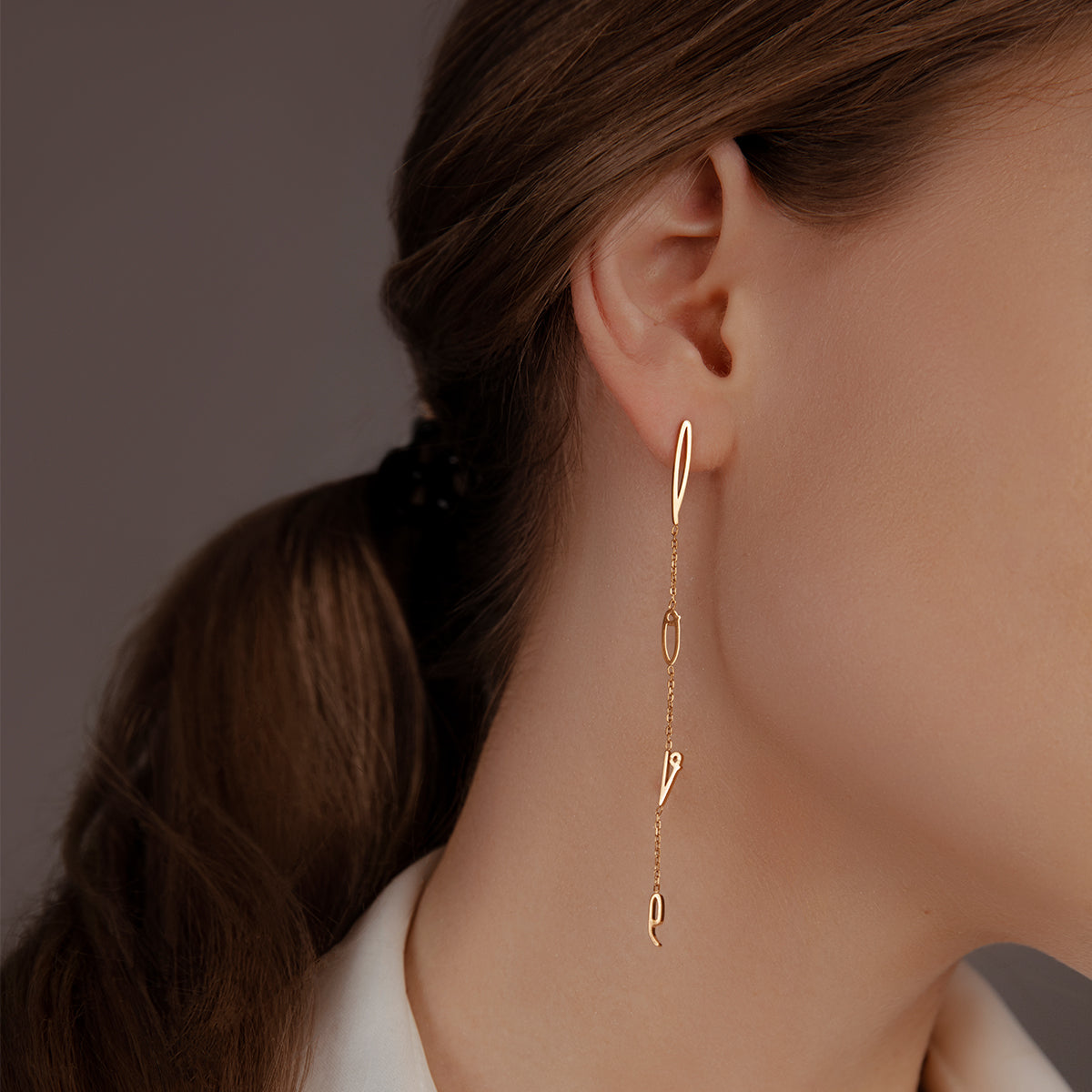 Ohrringe Love aus 585er Gelbgold - Detailansicht