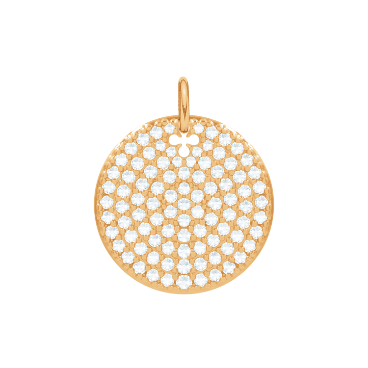 Medaillon mit weißen Zirkonen 1 cm