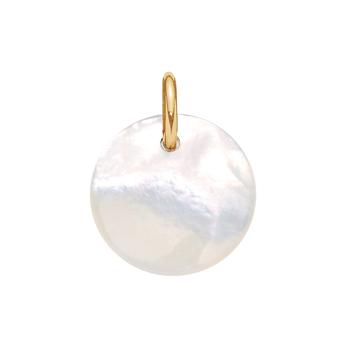 Medaillon aus Perlmutt 1,5 cm vergoldet - Medaillon Anhänger aus Perlmutt 1,5cm vergoldet - Vorderansicht