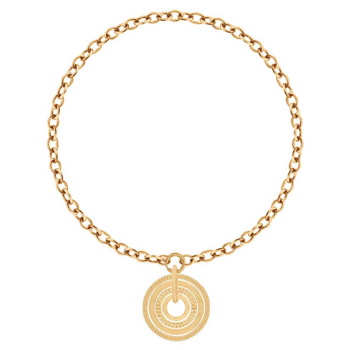 Halskette No.1 mit Ethno-Anhänger vergoldet - Trägeransicht