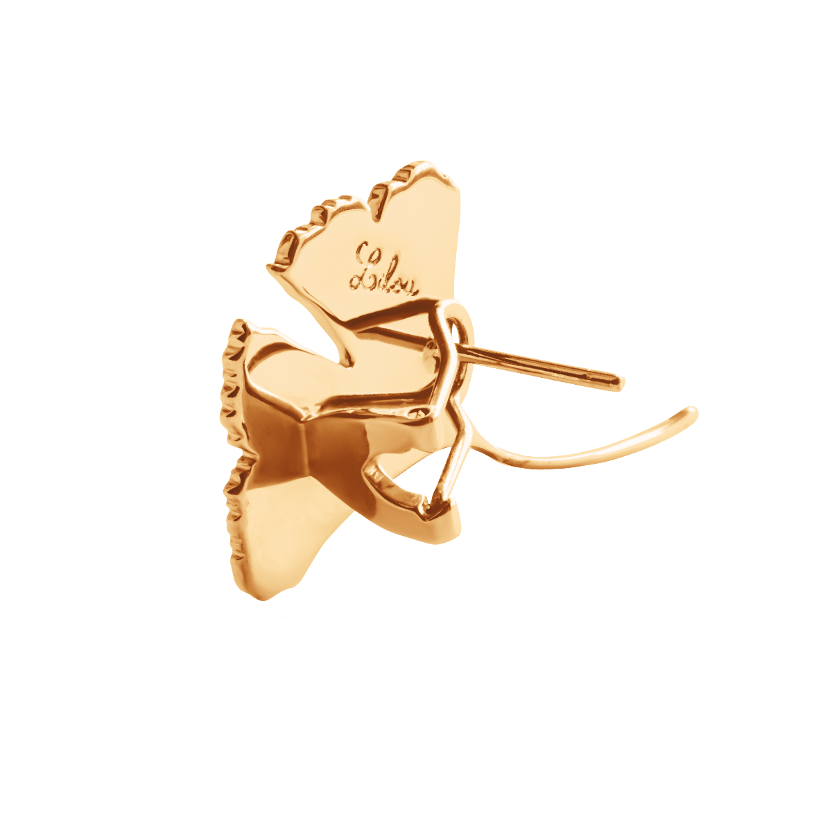 Ohrringe Ginkgo 4 cm, vergoldet - Produktbild Lilou