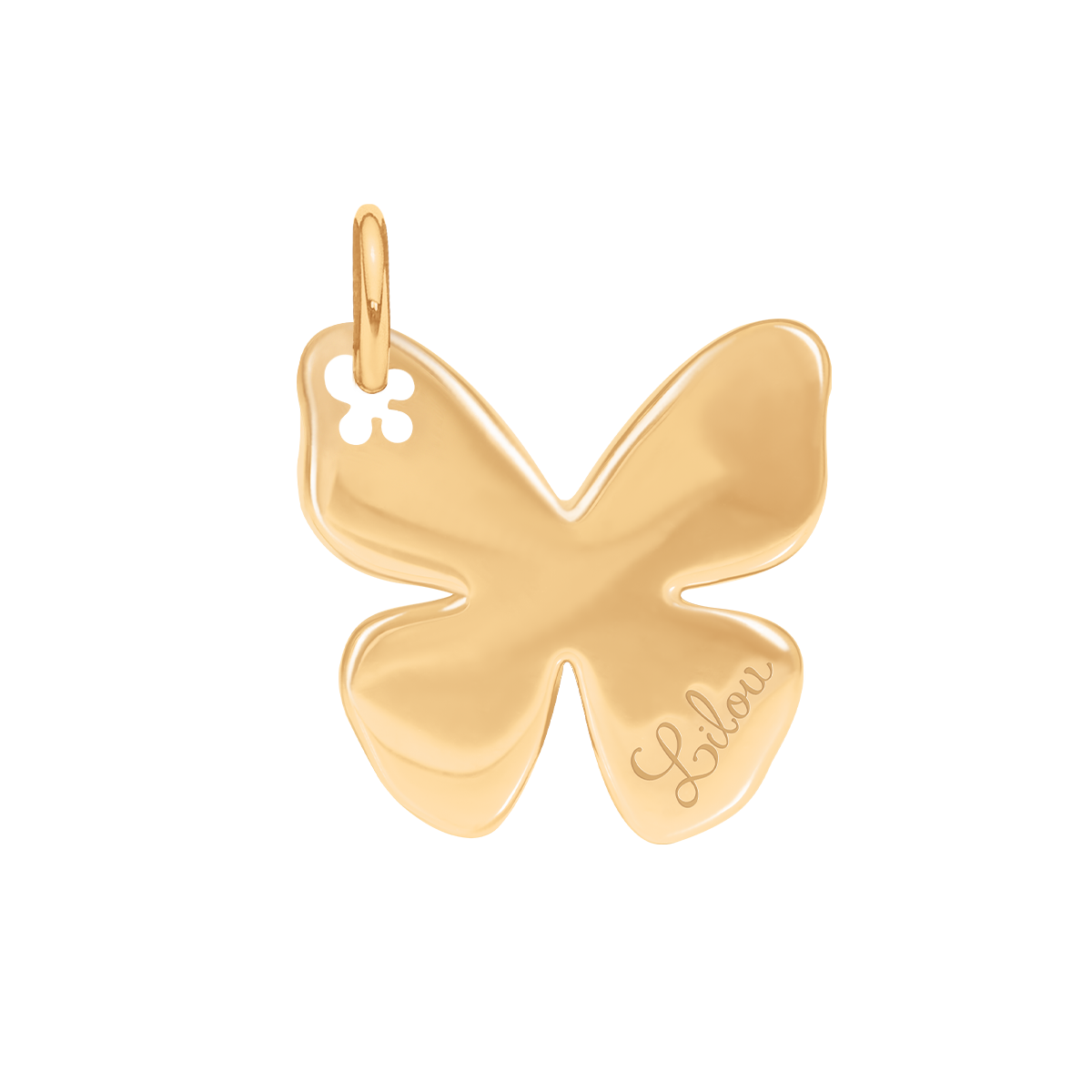 Anhänger Papillon 2 cm mit grünen Kristallen