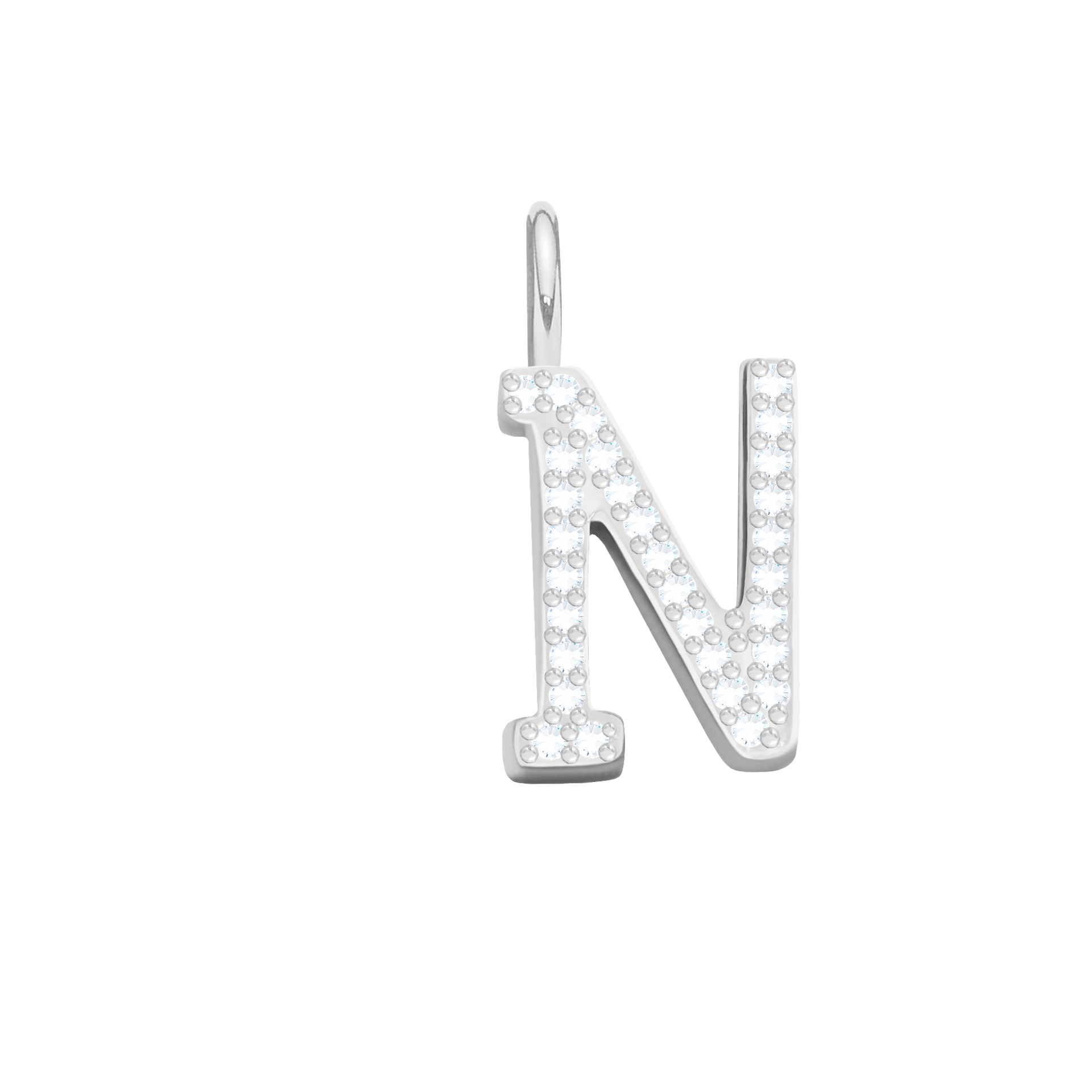 Buchstabe N mit Zirkonia - Detailansicht
