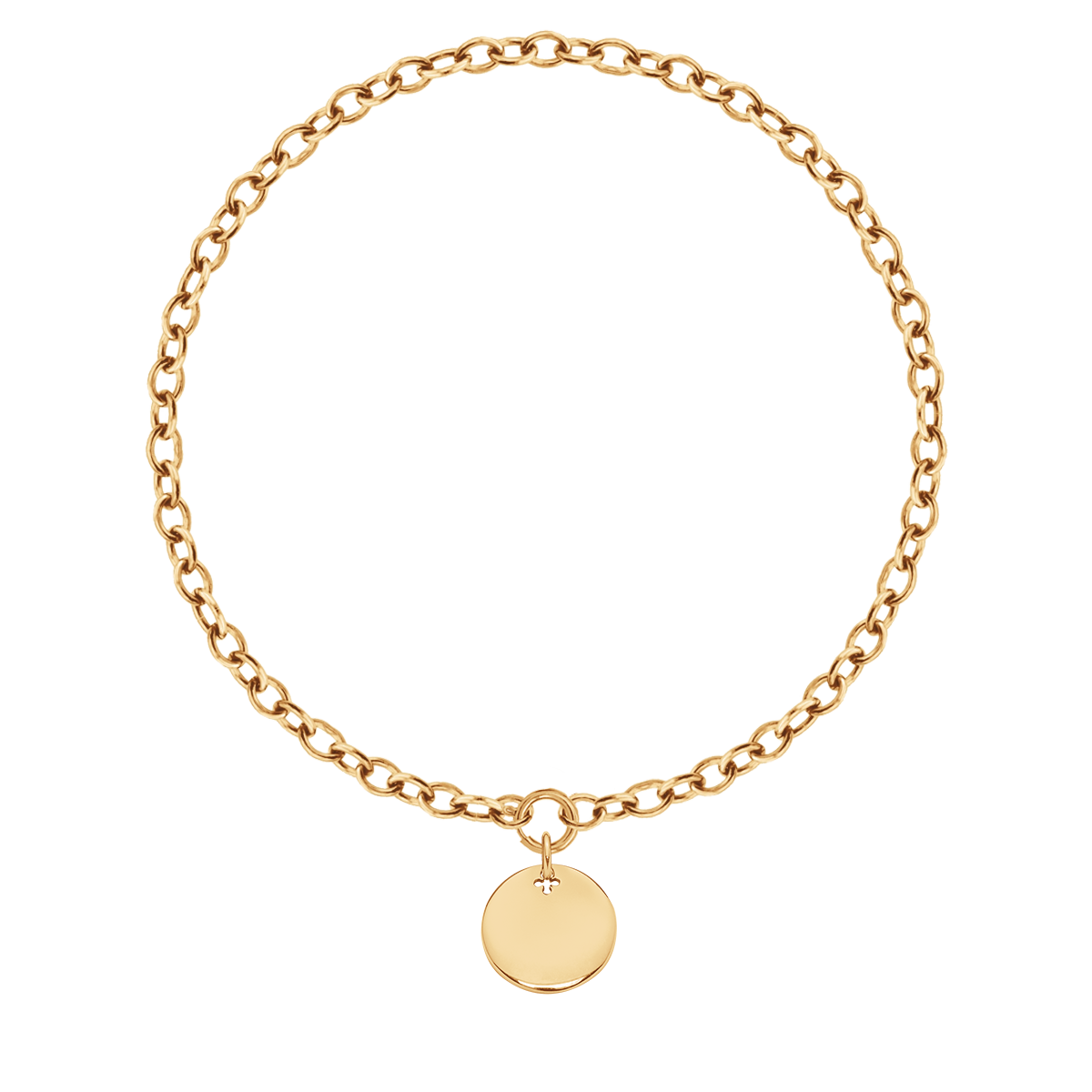Halskette No.1 mit 2 cm Medaillon vergoldet - Trägeransicht