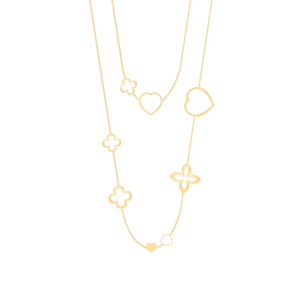 Halskette Icons 119 cm, vergoldet - Vorderansicht