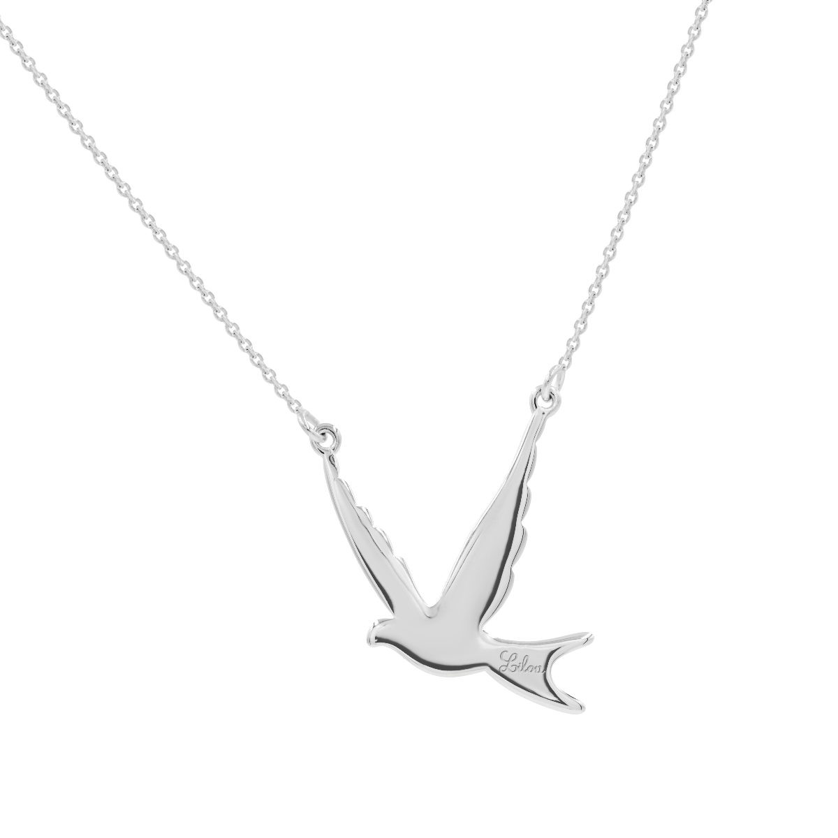 Friedenstaube Halskette silbern - Trägeransicht