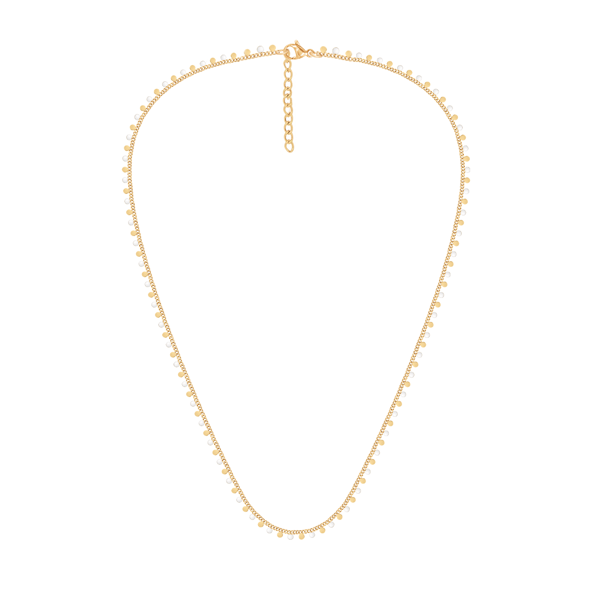 Halskette Sophie mit weißer Emaille, versilbert - Detailansicht