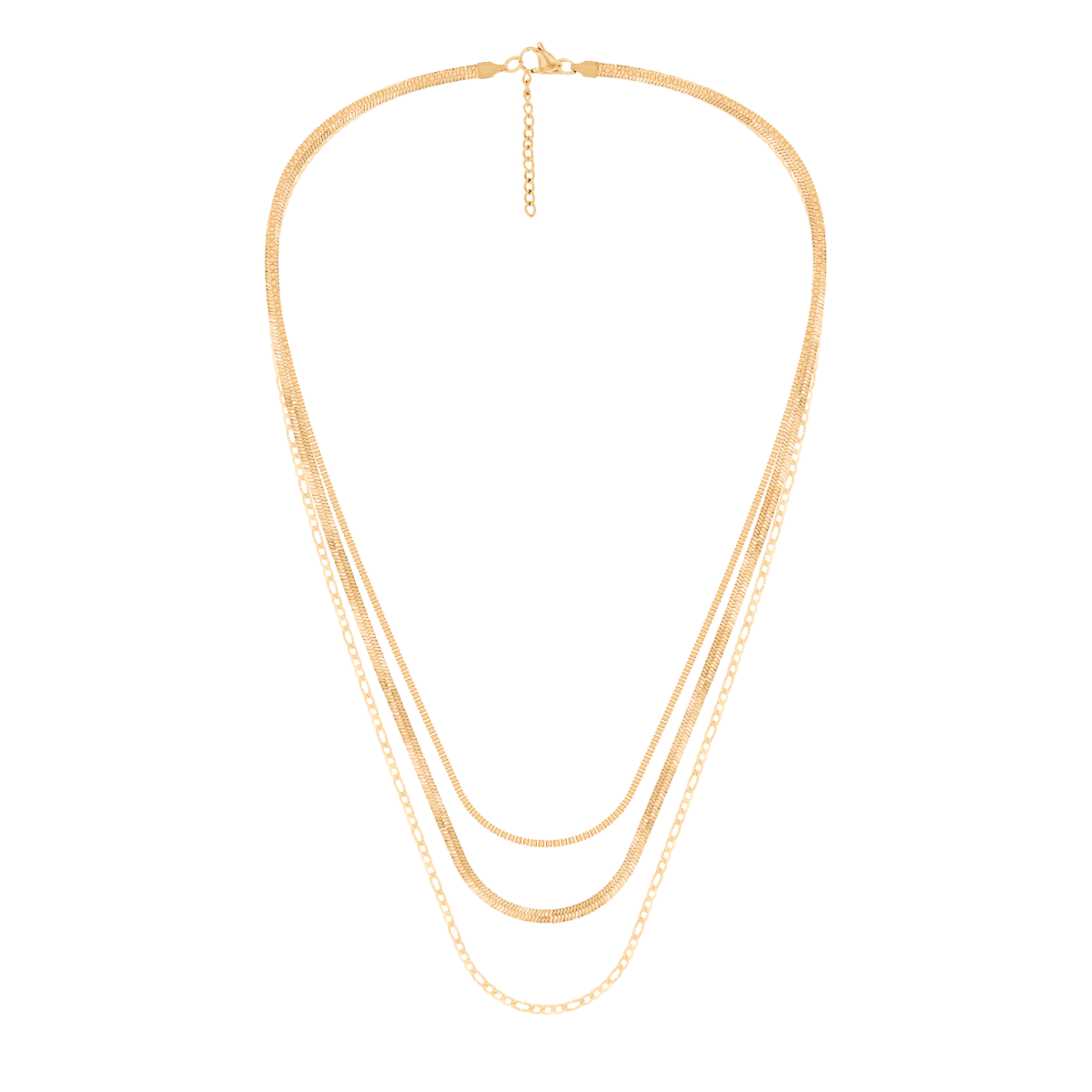 Halskette Multichain vergoldet - Detailansicht