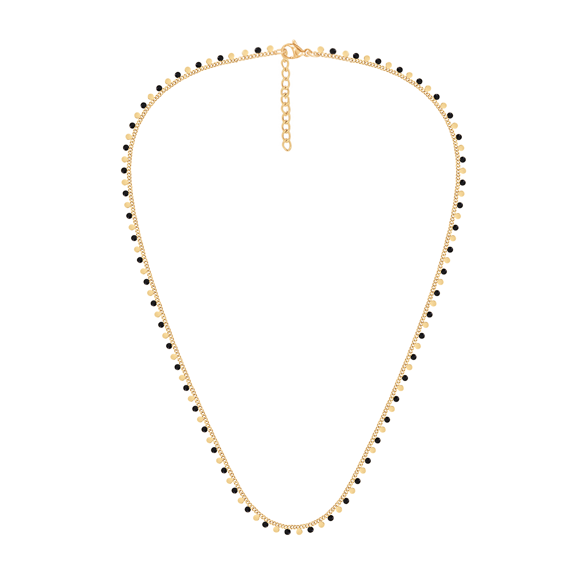 Halskette Sophie mit schwarzer Emaille, vergoldet - Detailansicht