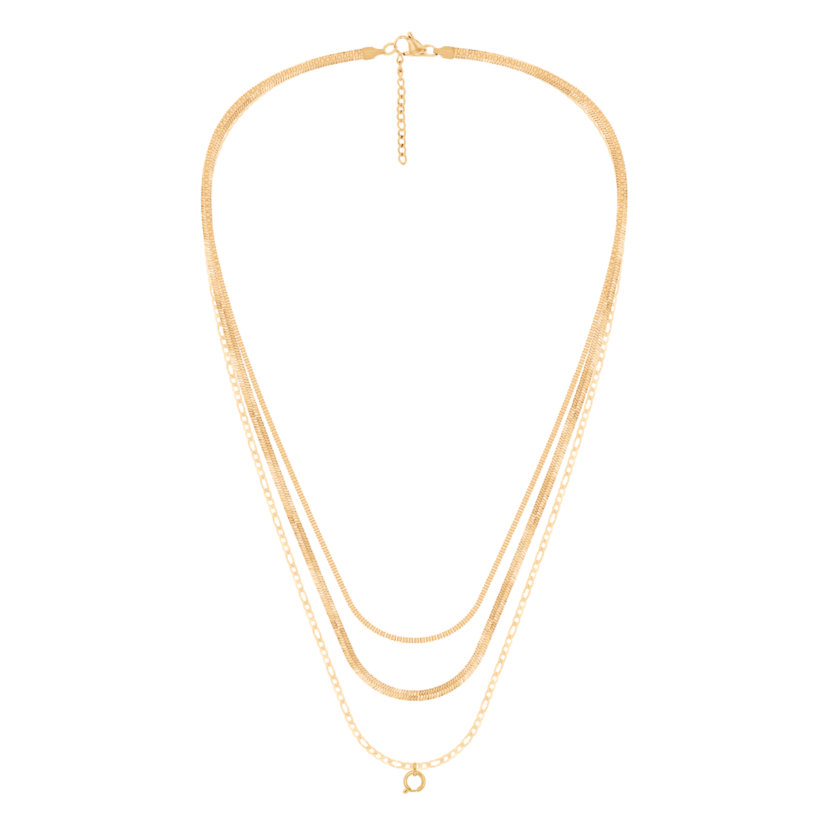 Halskette Multichain vergoldet - Trägeransicht