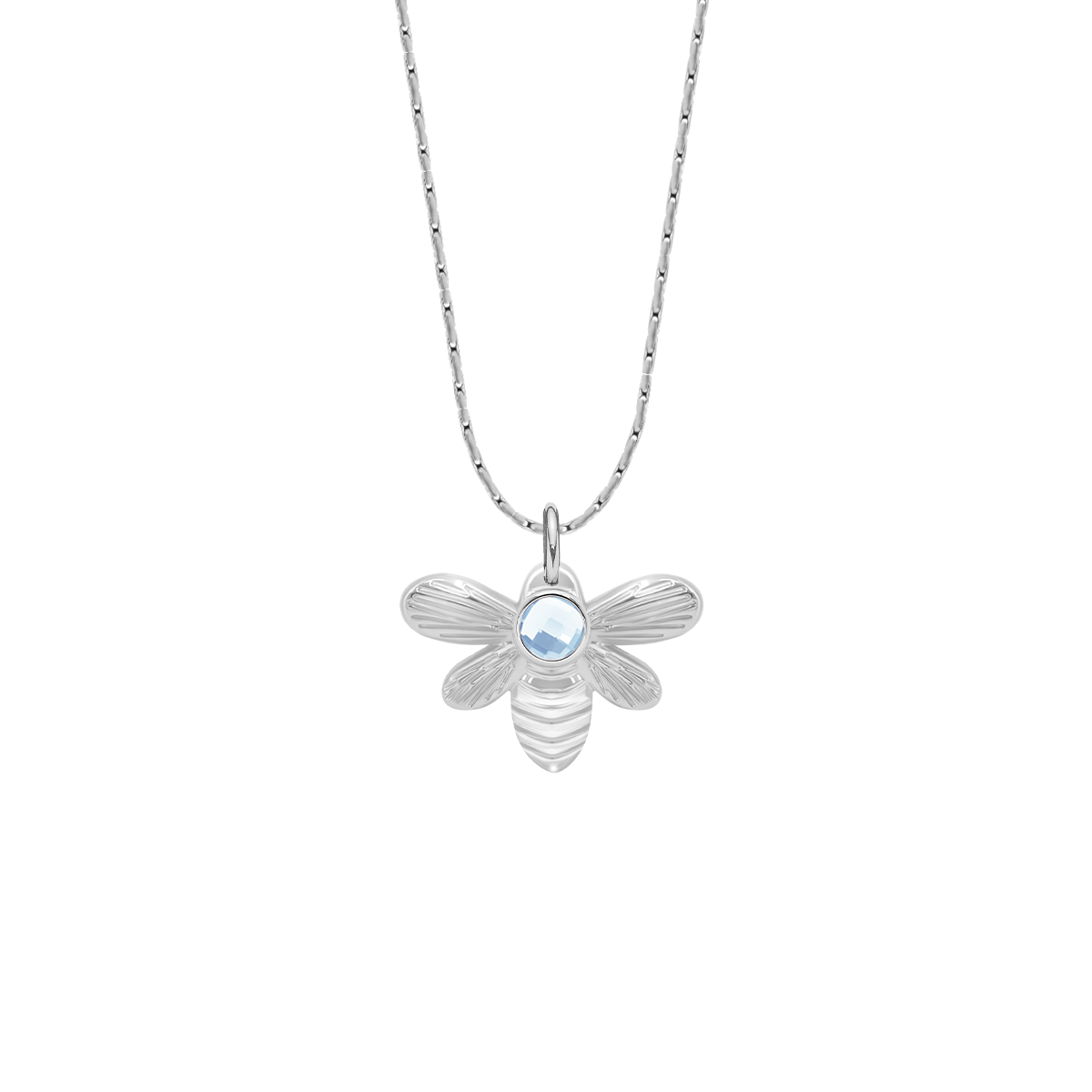 Halskette mit Honey 2 cm versilbert - Vorderansicht