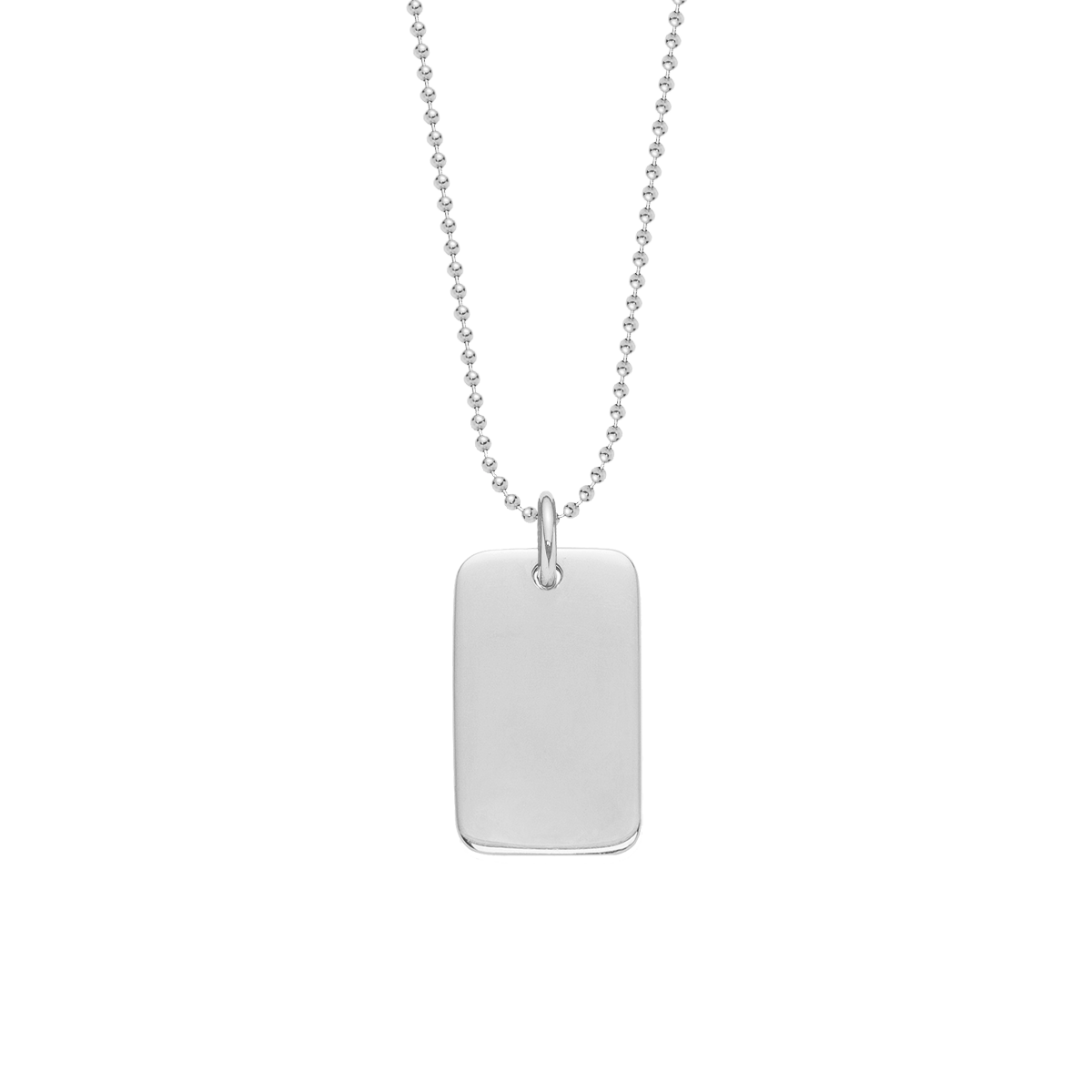 Halskette Kügelchen mit silbernem Ekennungsmarke - Vorderansicht