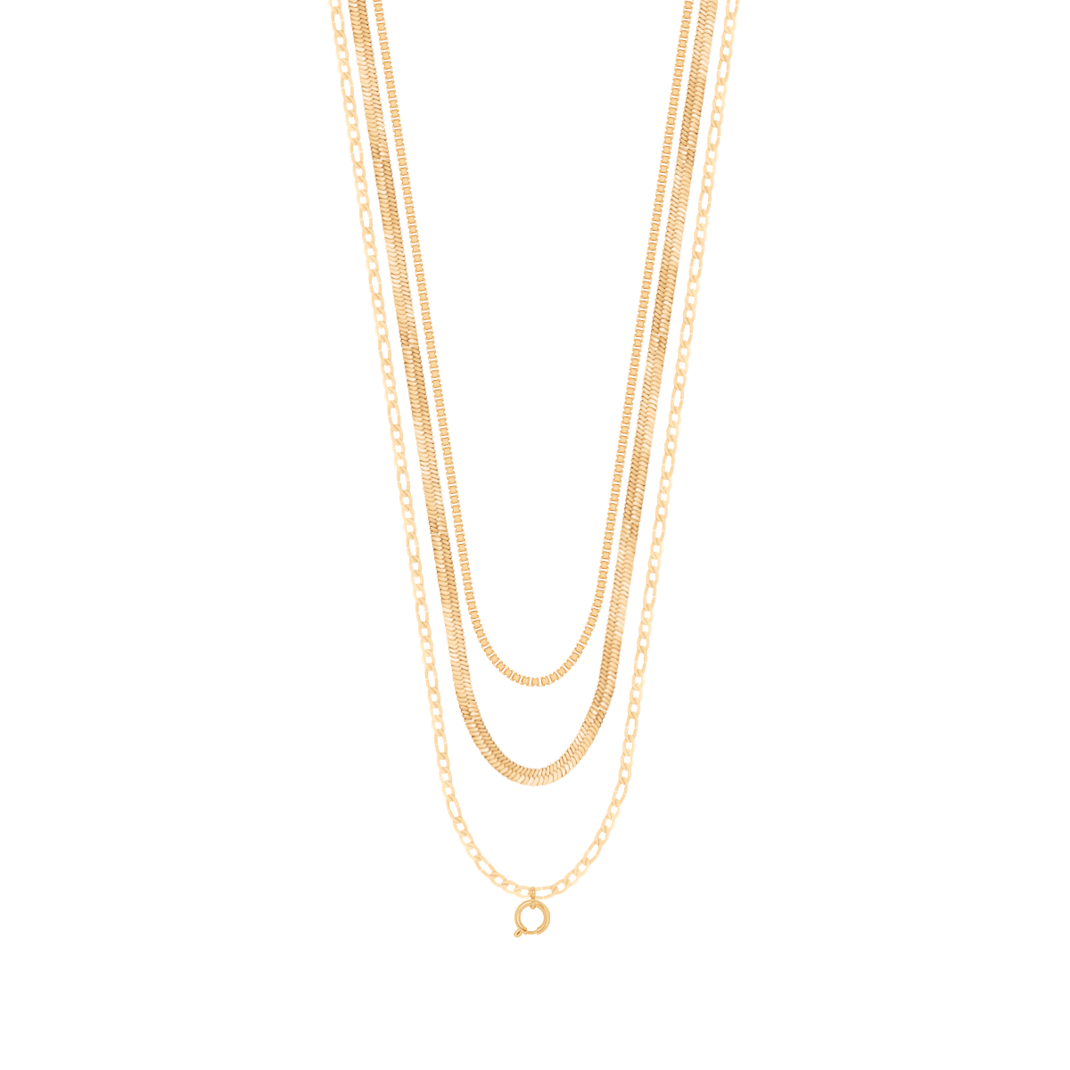 Halskette Multichain vergoldet - Vorderansicht