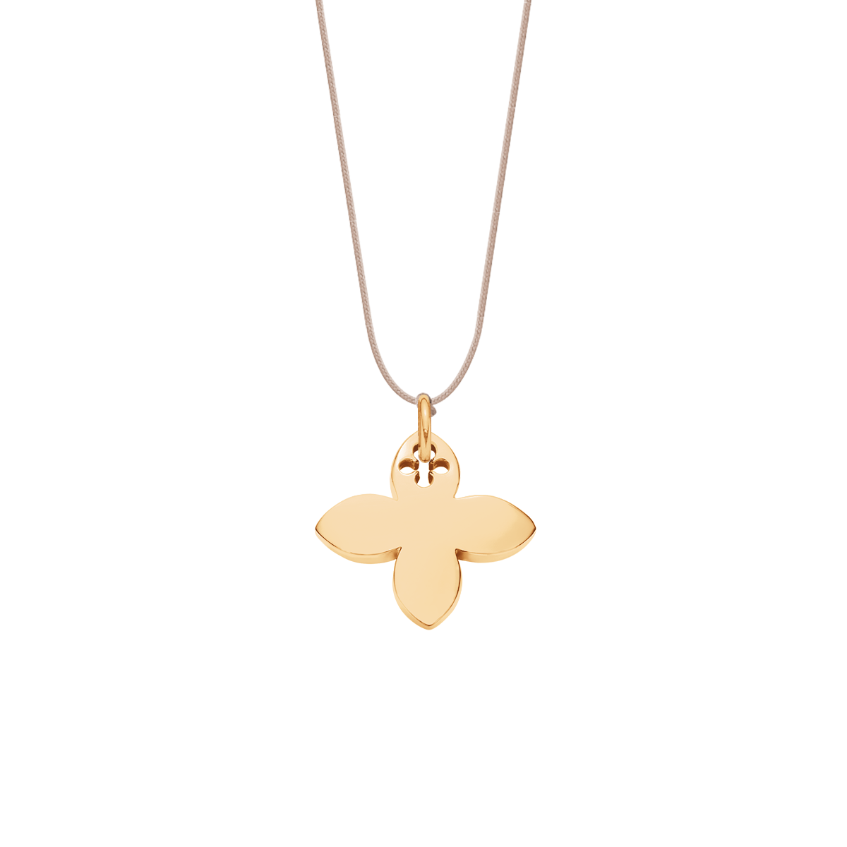 Schnurband beige mit vergoldeter Lilie - Vorderansicht