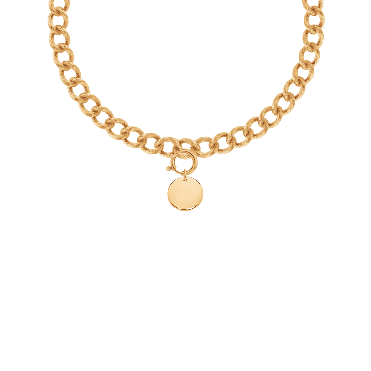 Halskette No.4 mit 1,5 cm Medaillon vergoldet - Vorderansicht