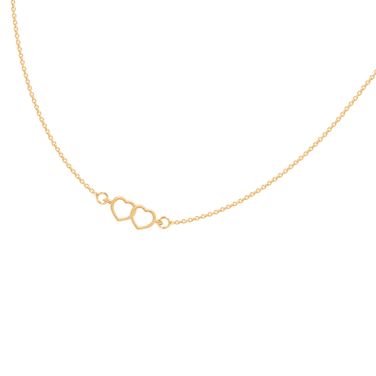 Halskette verschlungene Herzen vergoldet - Vorderansicht