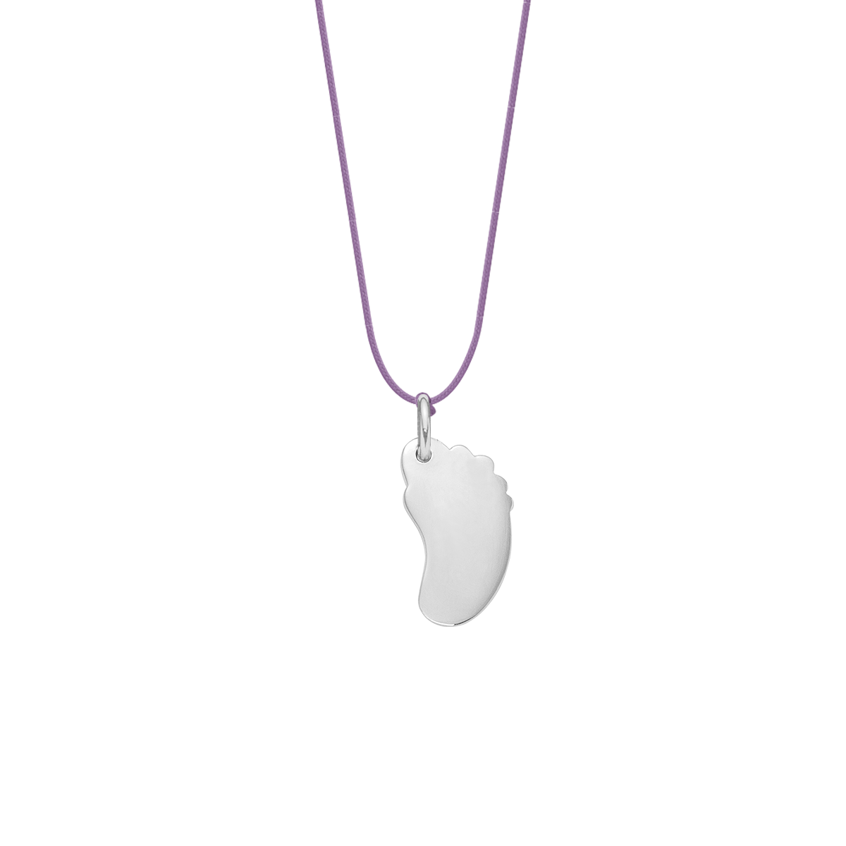 Schnurband dunkel violett mit silbernem Fuß - Vorderansicht