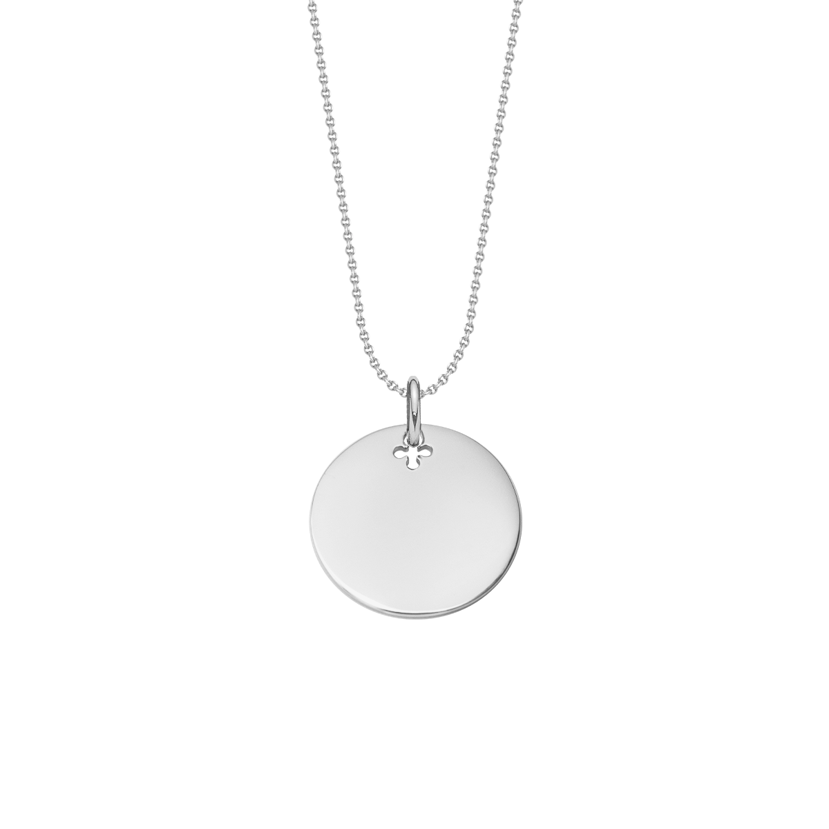 Halskette Klassisch 50 cm mit 2 cm Medaillon silber - Vorderansicht