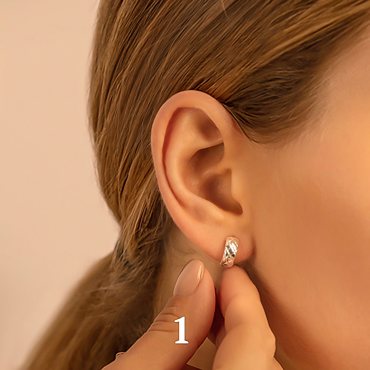 Ear cuff Ethno Multi links vergoldet - Weitere Detailansicht