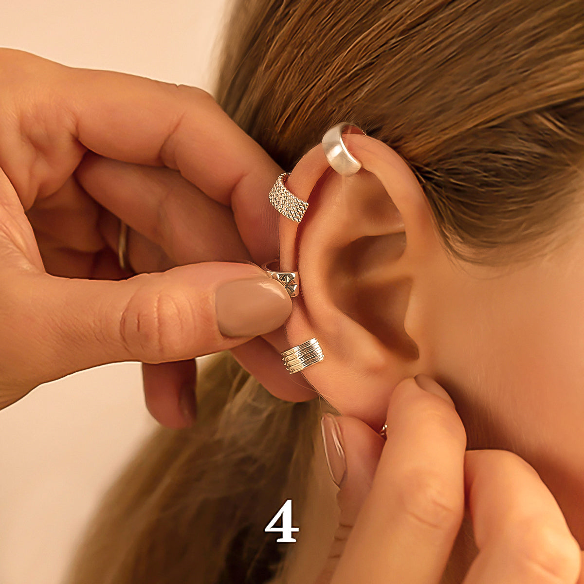 Ear cuff Ethno Multi links vergoldet - Lilou Schmuckstück