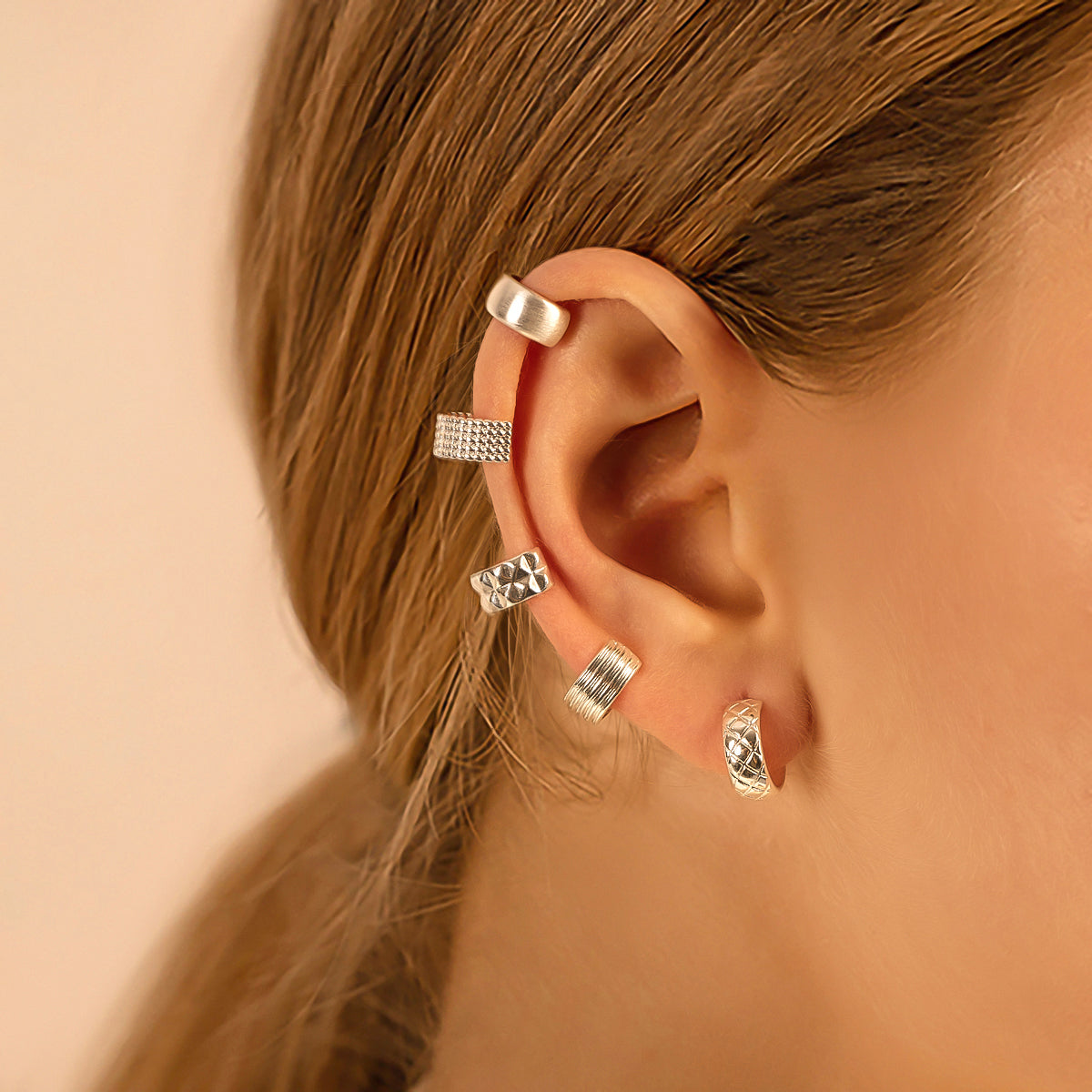 Ear cuff Ethno Multi links vergoldet - Schmuck