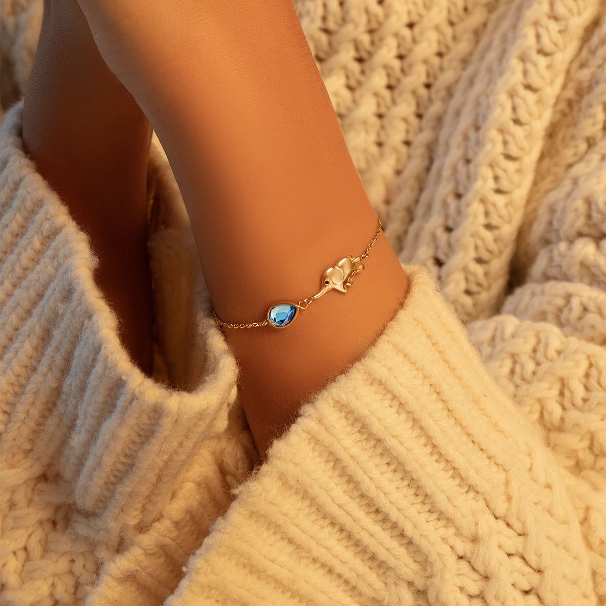 Armband Elefant mit Spinell 12cm