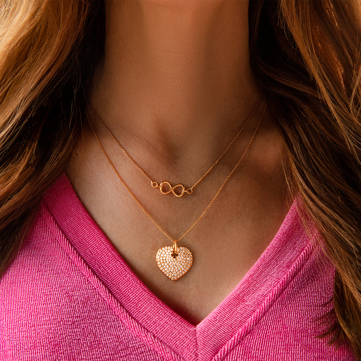 Halskette Unendlichkeitszeichen vergoldet - Detailansicht