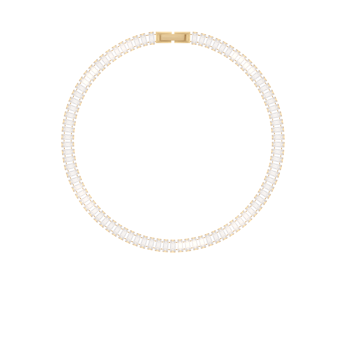 Collier Armband mit weißen Zirkonen, vergoldet - Vorderansicht