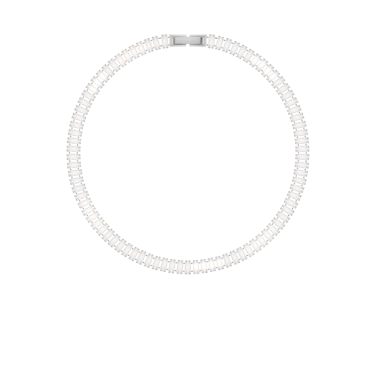 Collier Armband mit weißen Zirkonen, versilbert - Vorderansicht