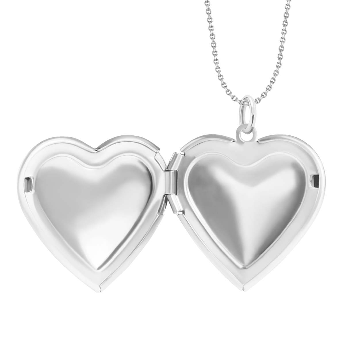 Halskette Klassisch 50 cm mit Anhänger Locket Herz 2,9 cm versilbert