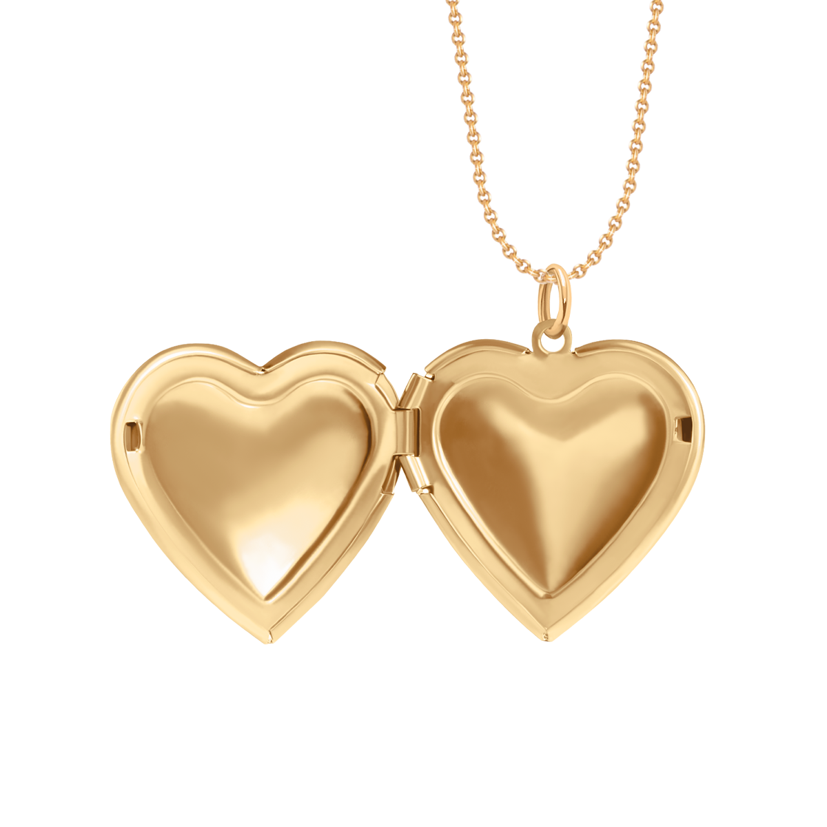 Halskette Klassisch 50 cm mit Anhänger Locket Herz 2,2 cm vergoldet - Detailansicht