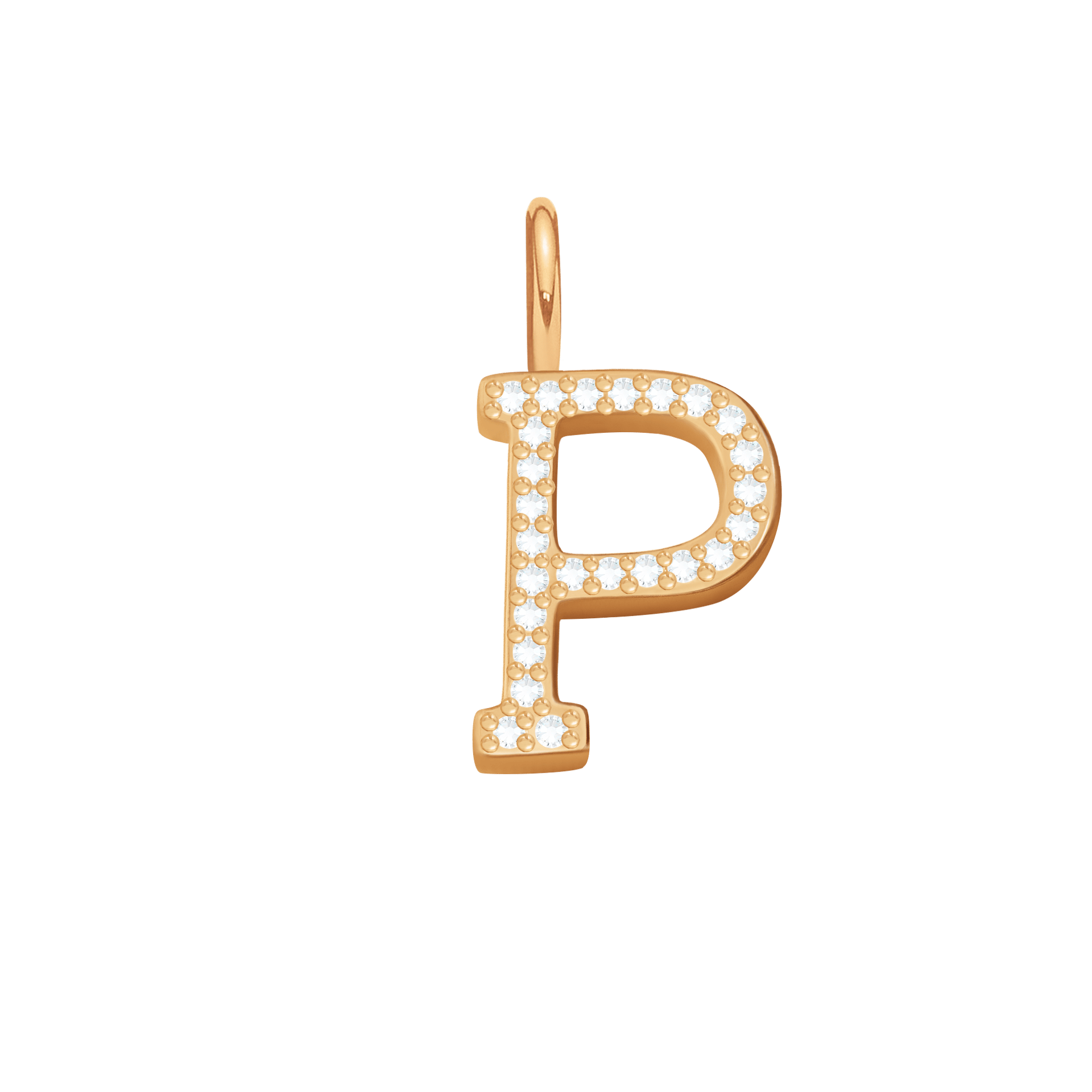 Buchstabe P mit Zirkonia - Vorderansicht