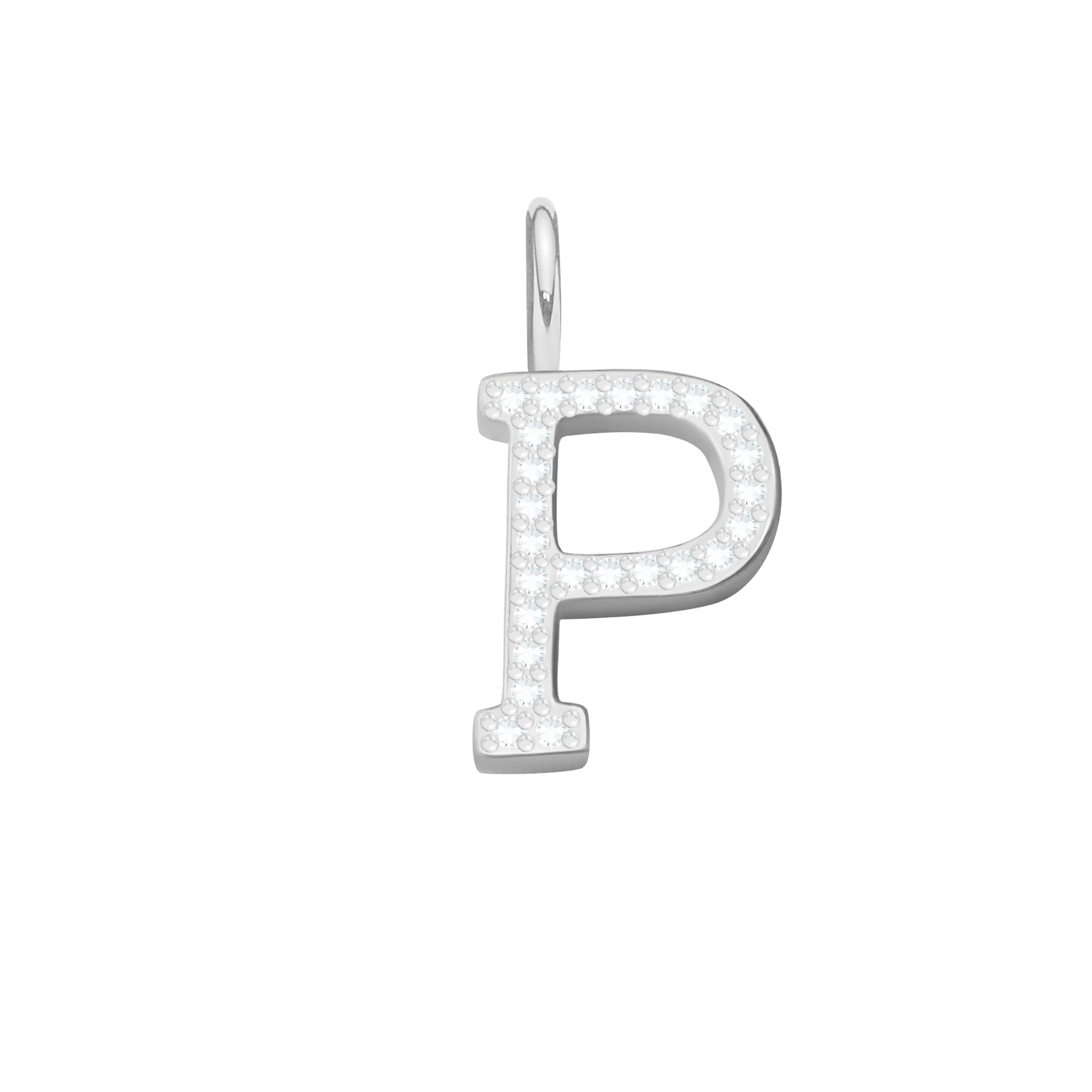 Buchstabe P mit Zirkonia - Detailansicht
