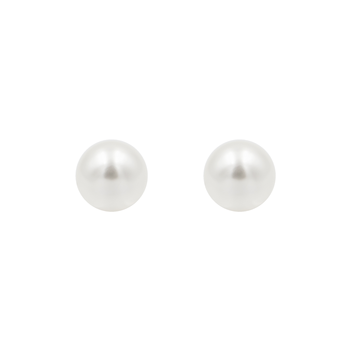Ohrstecker Perle 6 mm vergoldet - Vorderansicht