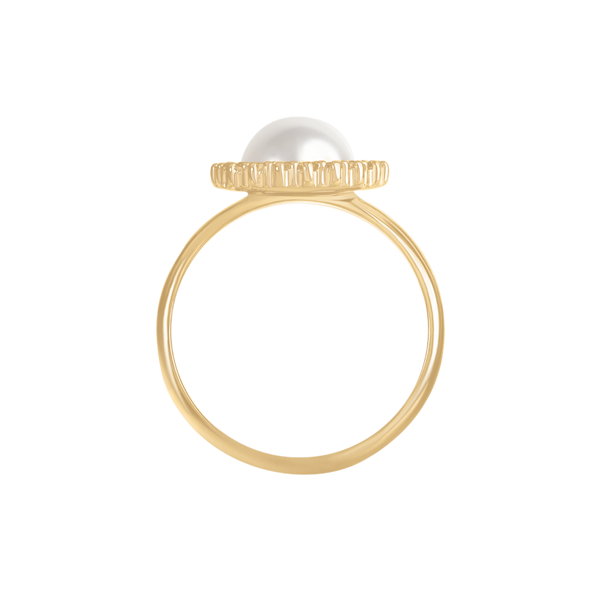 Ring Cosmos No.3 mit weißer Perlen und weißen Zirkonen, vergoldet - Weitere Detailansicht