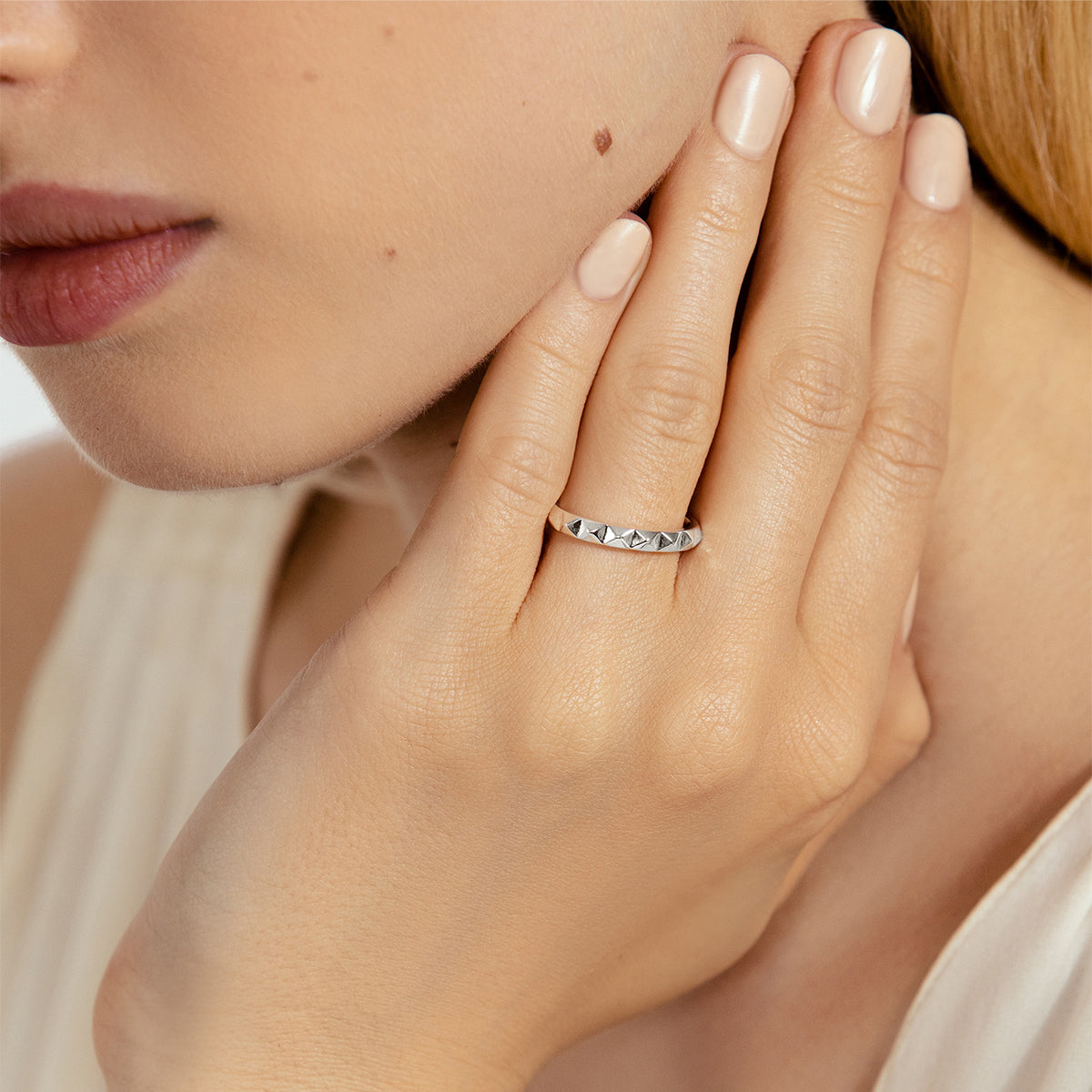 Ring Ethno No.3 versilbert - Detailansicht