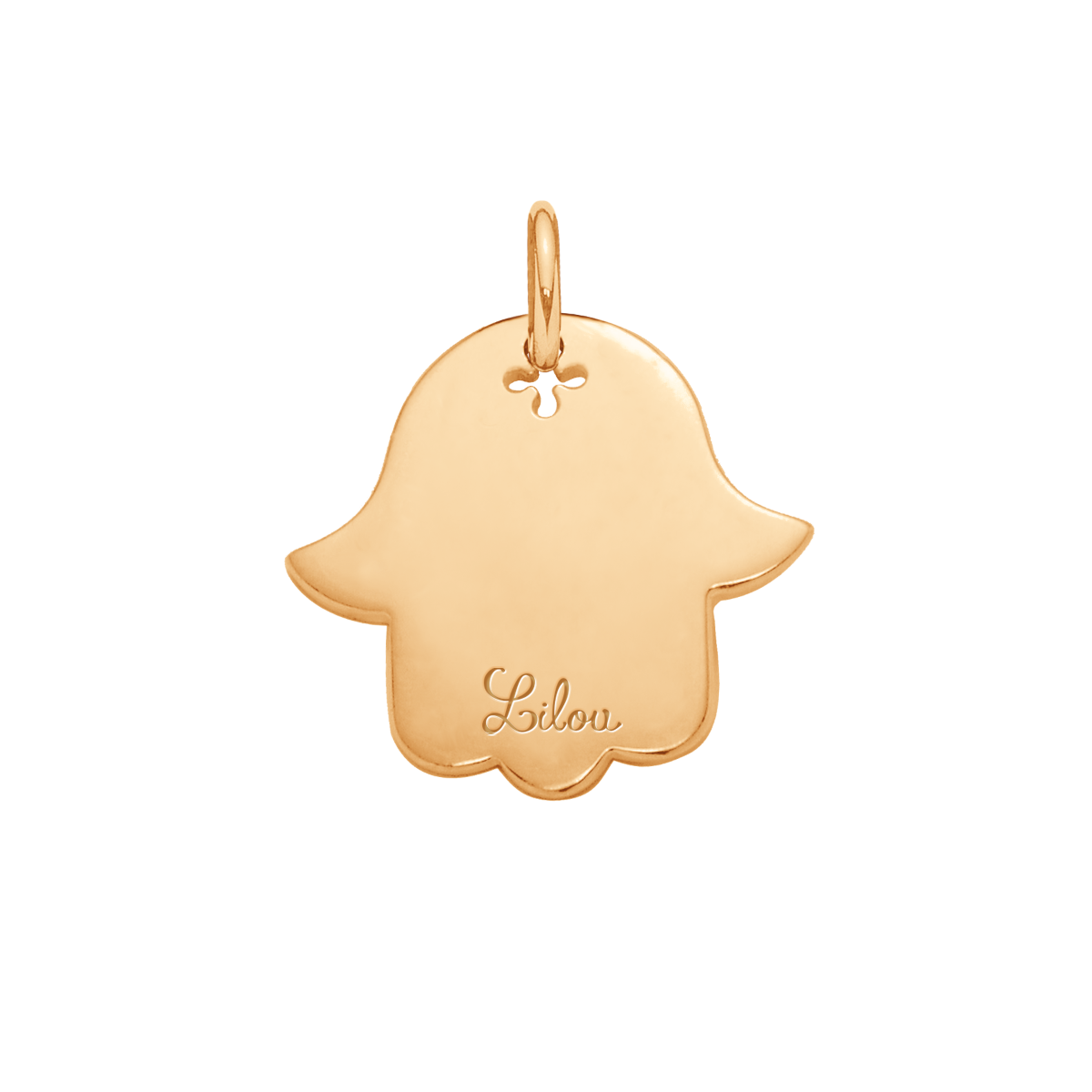 Fatima Hand 1,5 cm vergoldet - Detailansicht - Anhänger Fatima Hand 1,5 cm, mit 18-Karat Echtgold überzogen.