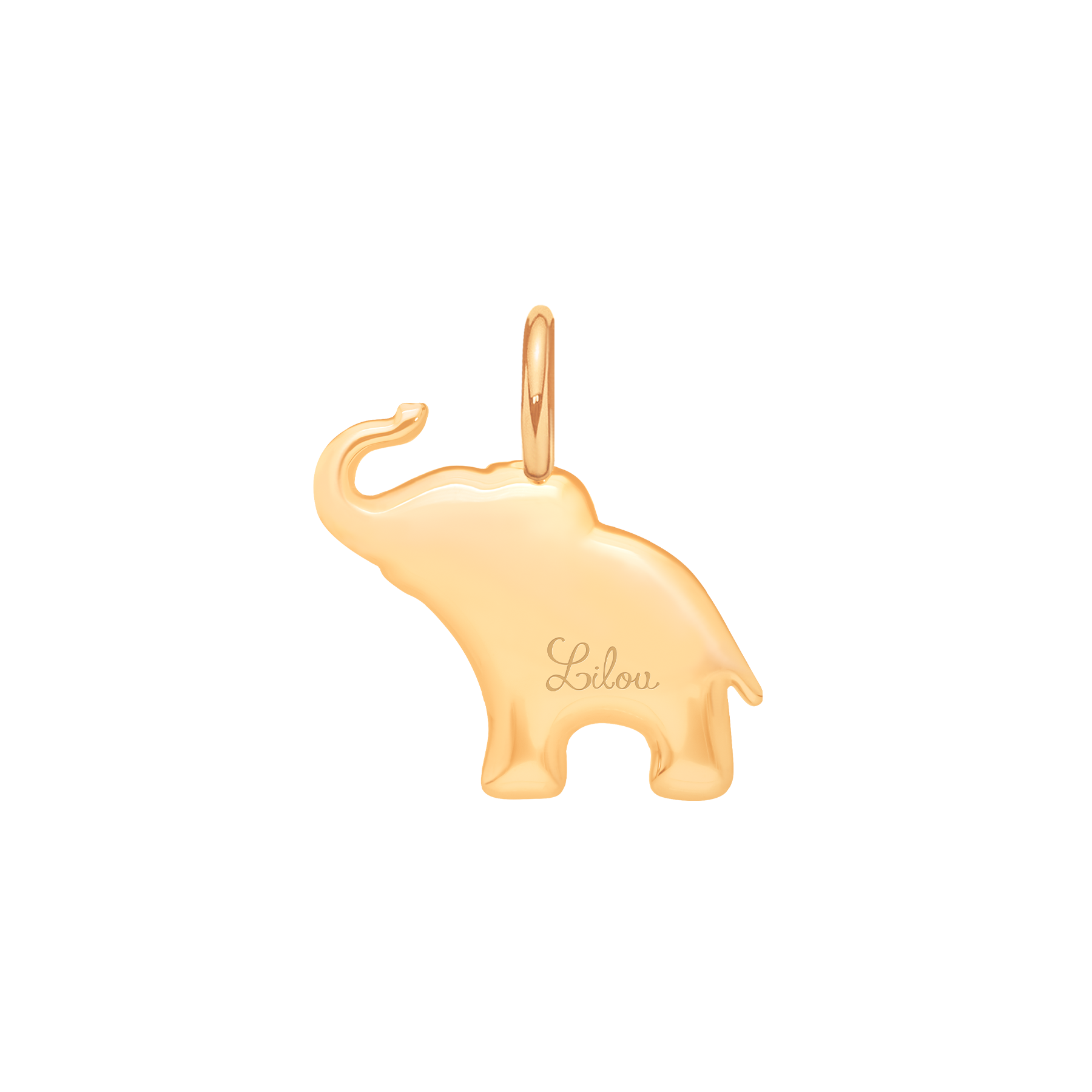 Anhänger Elefant mit weißem Zirkonia 1,4 cm, vergoldet - Detailansicht