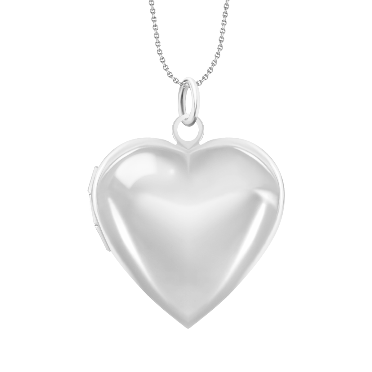 Halskette Klassisch 50 cm mit Anhänger Locket Herz 2,9 cm versilbert