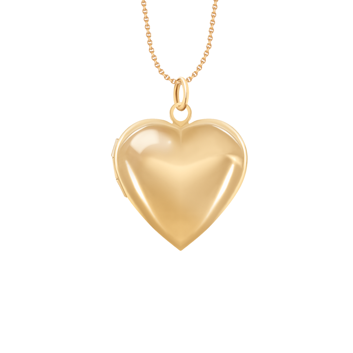 Halskette Klassisch 50 cm mit Anhänger Locket Herz 2,2 cm vergoldet - Vorderansicht