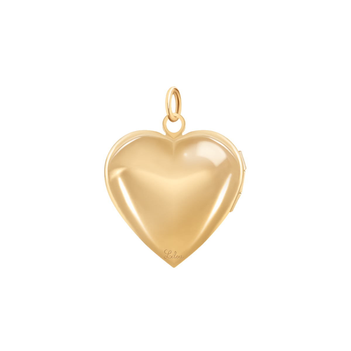 Halskette Klassisch 50 cm mit Anhänger Locket Herz 2,2 cm vergoldet - Trägeransicht