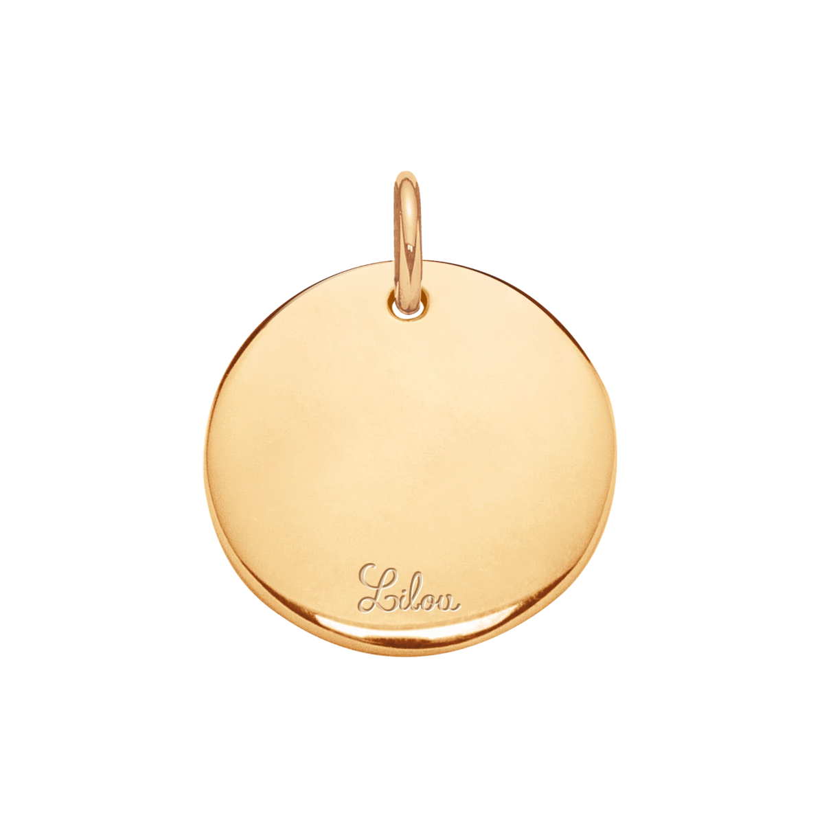 Medaillon 1cm mit Diamant 1,2mm 585 Gelbgold - Trägeransicht