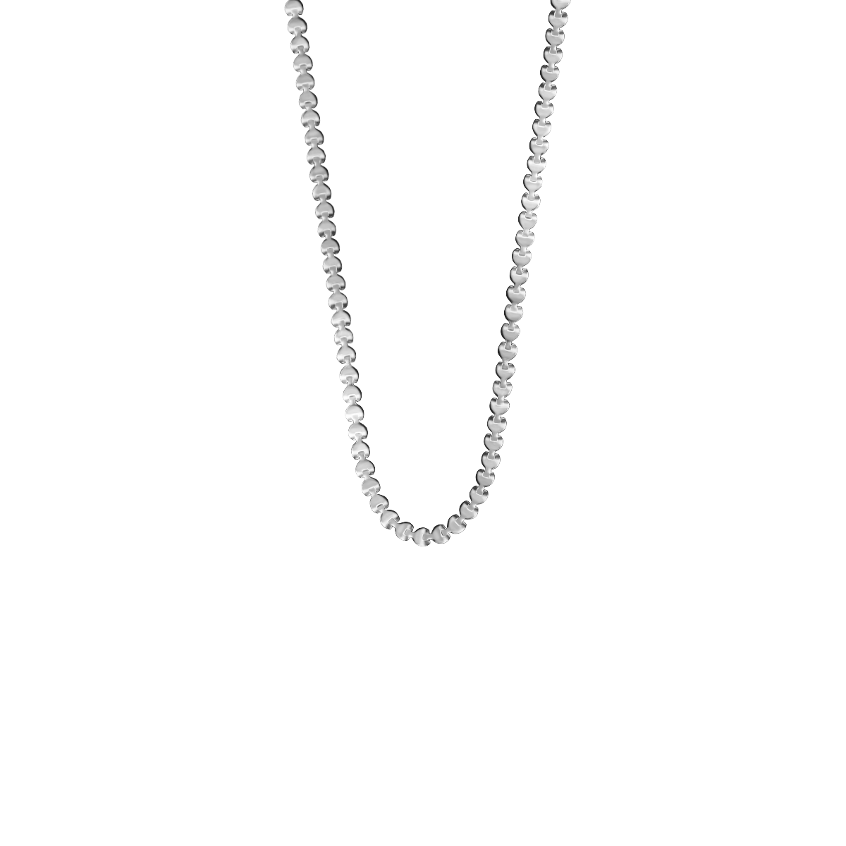 Halskette Hearts versilbert 40 cm - Vorderansicht